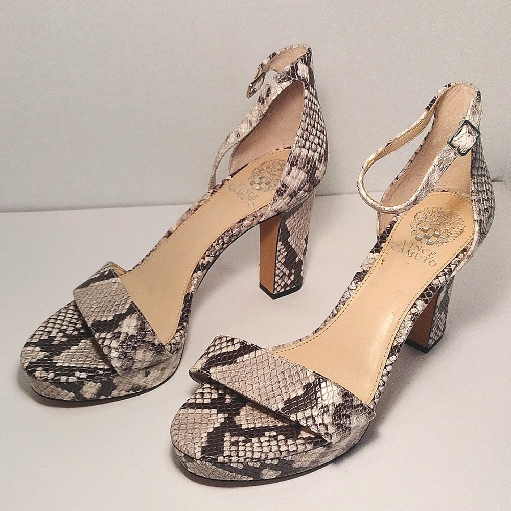Vince Camuto Genuine Leather Snakeskin Heel Size 9.5 M